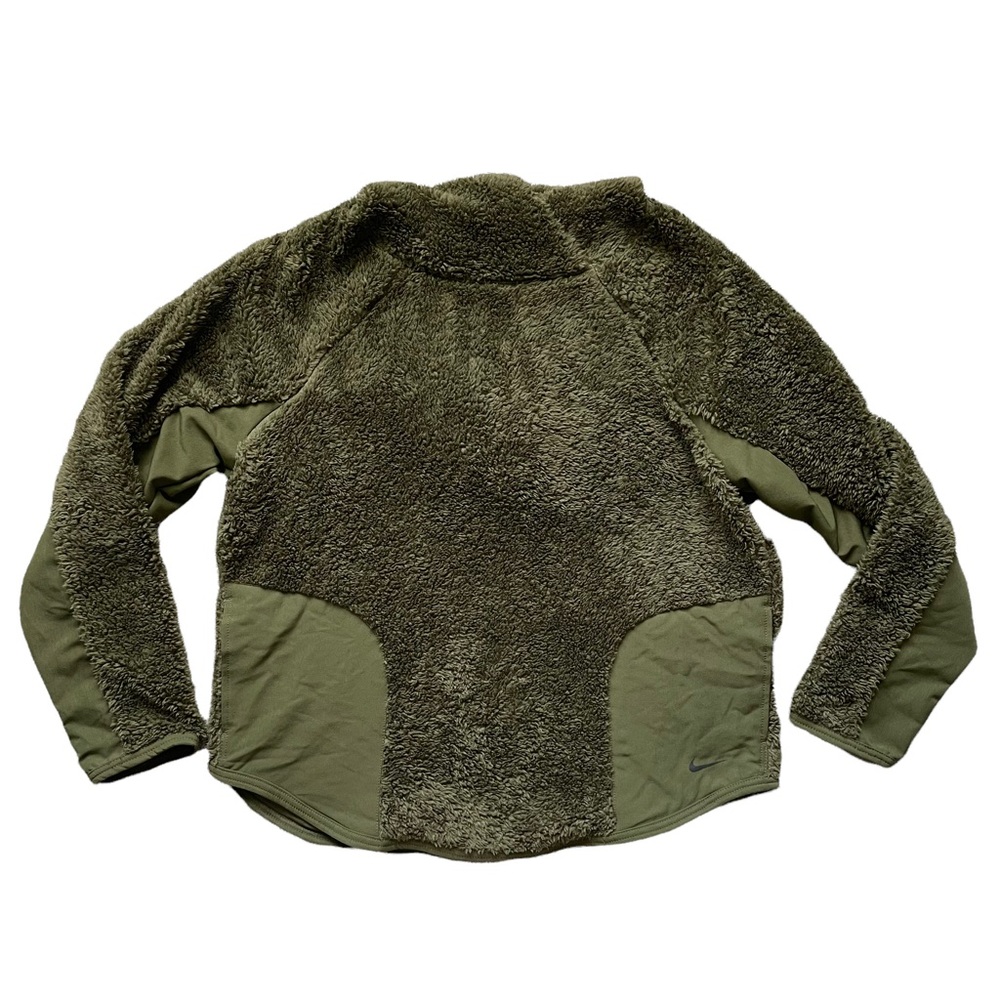 Nike Olive Training Sherpa Pullover Hoodie Sweatshirt- Medium